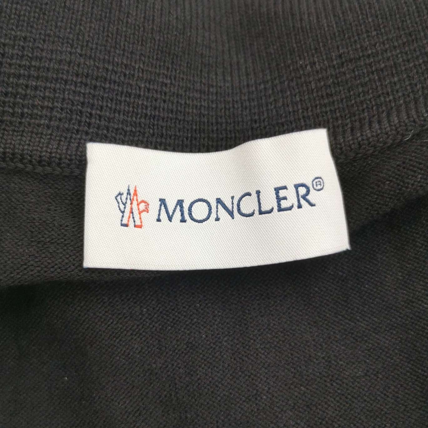 Moncler L Cotton Solid Collar Long-Sleeve Knit