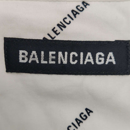 Balenciaga XS Cotton Logo Print Button-Down Shirt