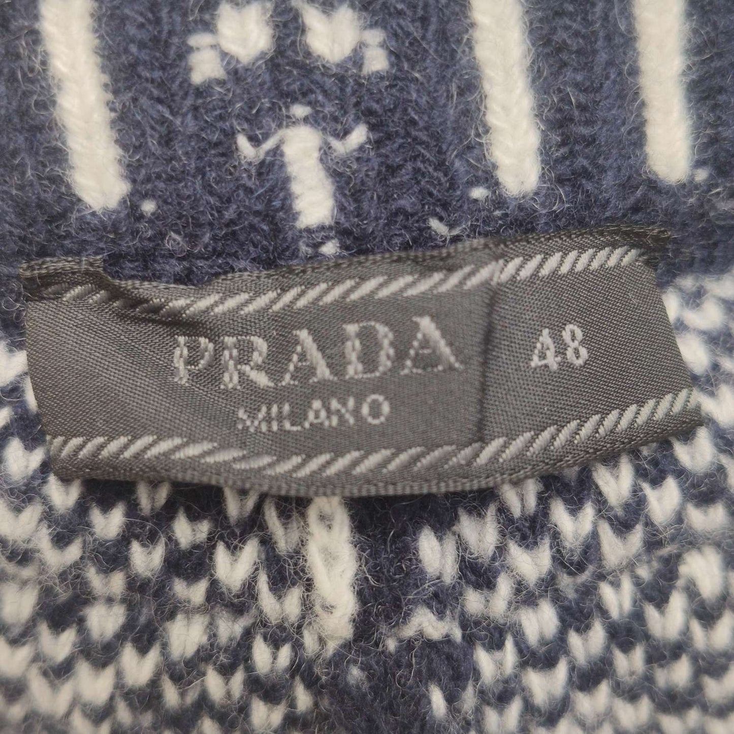 Prada XL Cashmere Blend Patterned Trousers