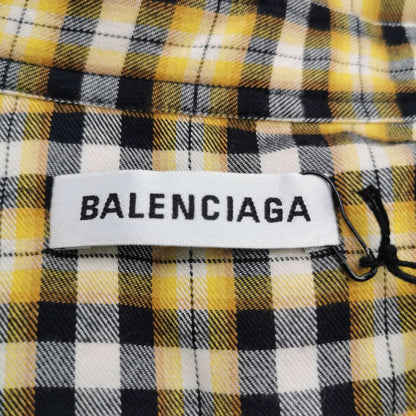 Balenciaga Cotton Check Logo Collared Long-Sleeve Shirt