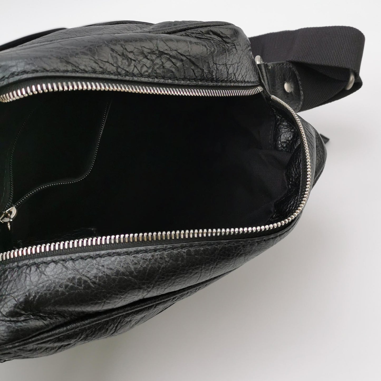 Balenciaga Waxed Leather Studded Crossbody Bag