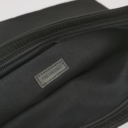 Balenciaga Nylon Solid Logo Zip Clutch