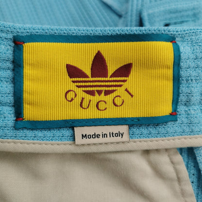 Gucci x Adidas Cotton Logo Blue Striped Pants