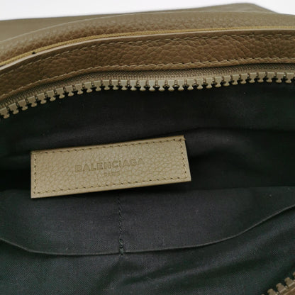 Balenciaga Leather-Canvas Colorblock Flap Clutch