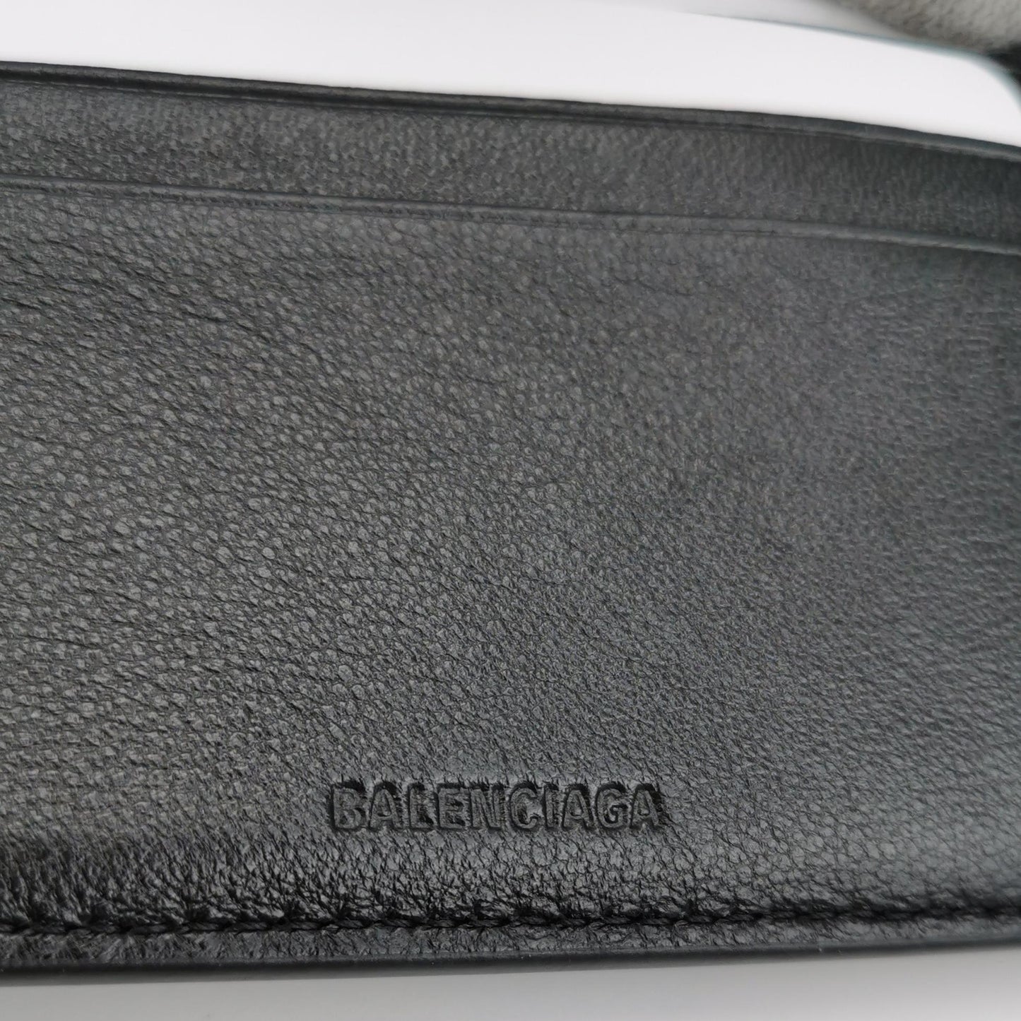 Balenciaga Leather Letter Logo Bifold Wallet