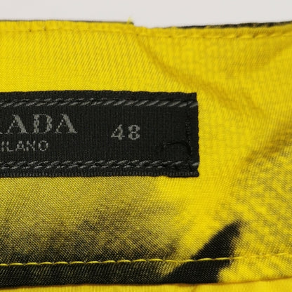 Prada M Size Wolf Print Yellow Shorts
