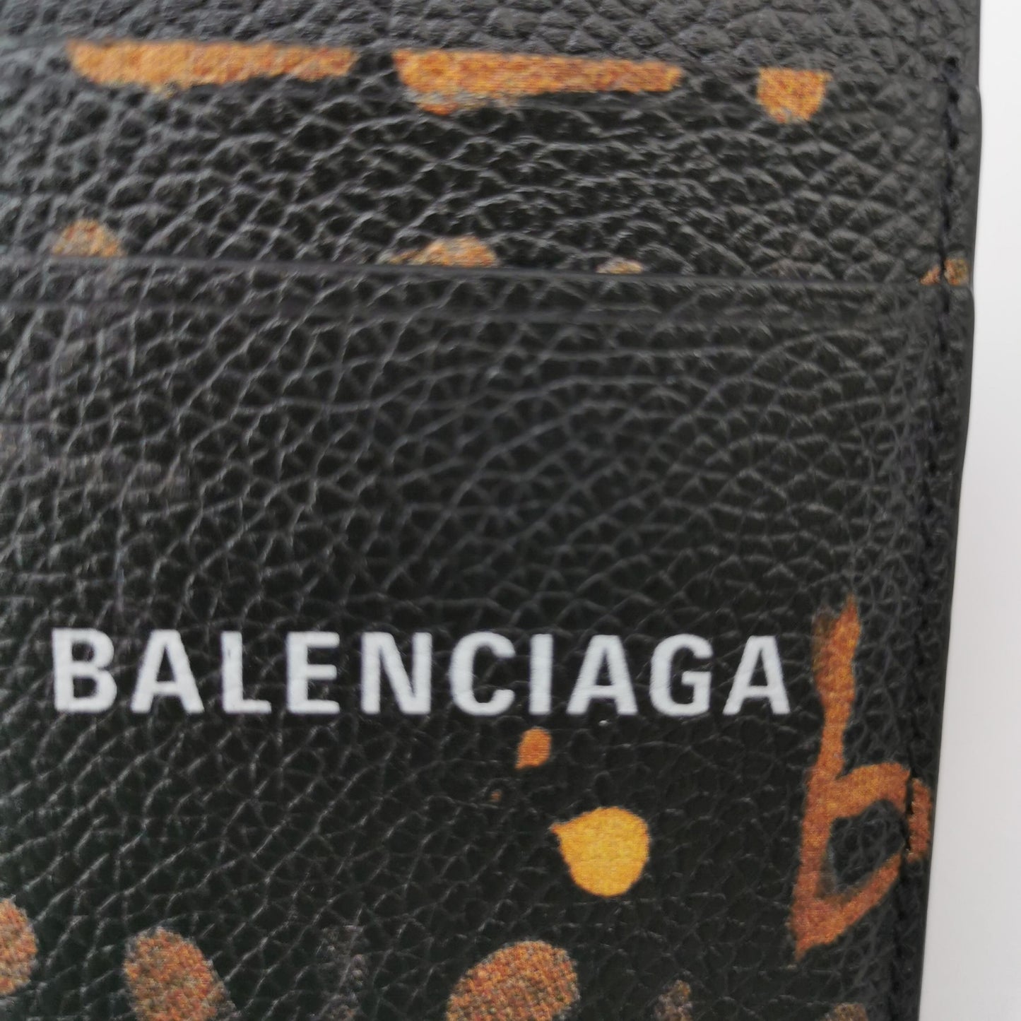 Balenciaga Leather Colorblock Logo Card Holder