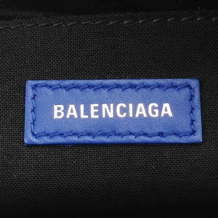 Balenciaga Colorblock Logo Canvas Leather Clutch