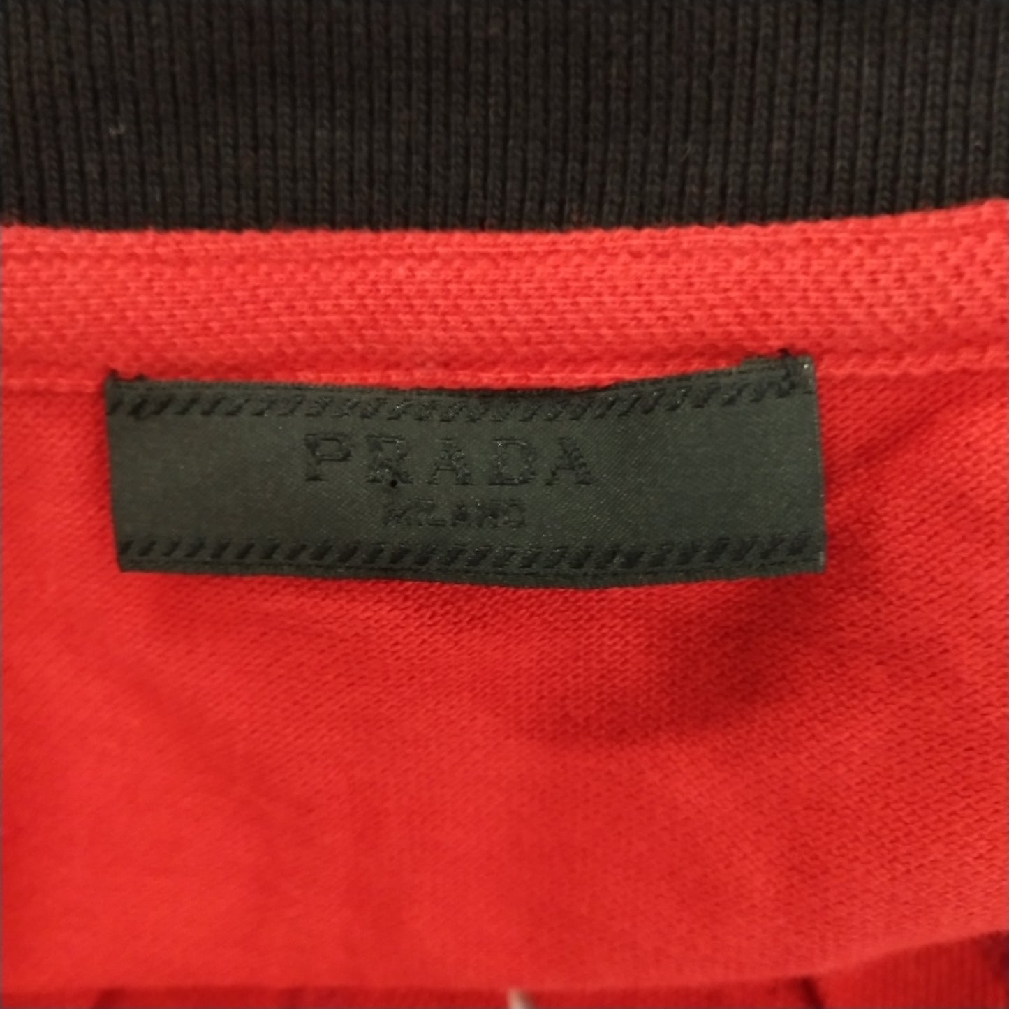Prada Red Color-Block Collar Polo Shirt XXL