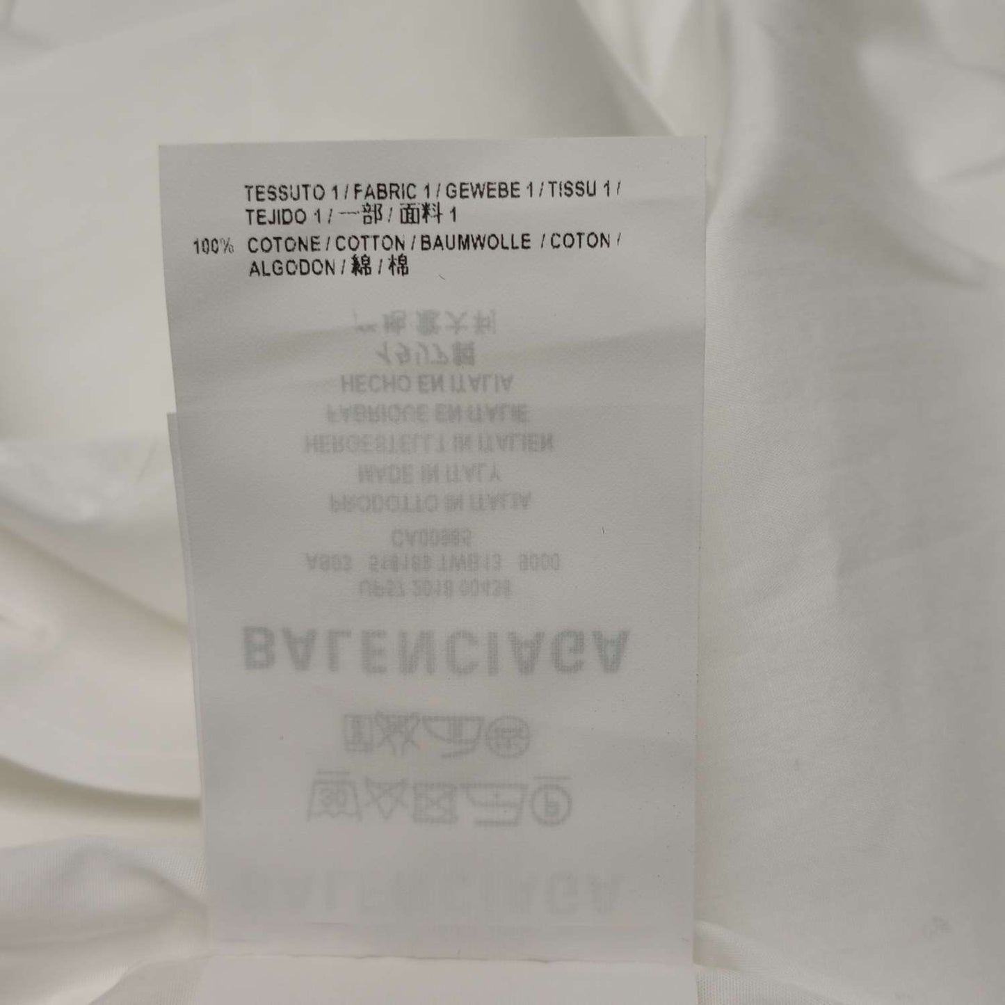 Balenciaga White Cotton Spread Collar Shirt XXXS