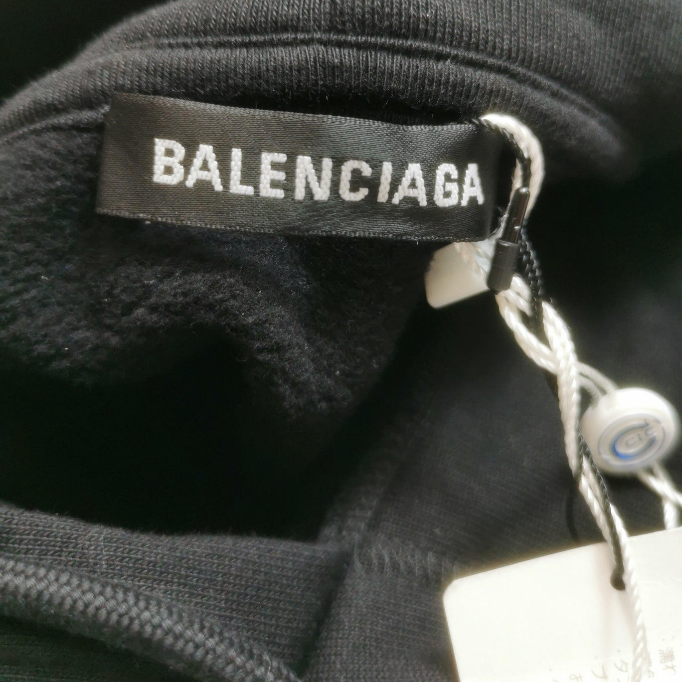 Balenciaga S Black Logo Cotton Hoodie