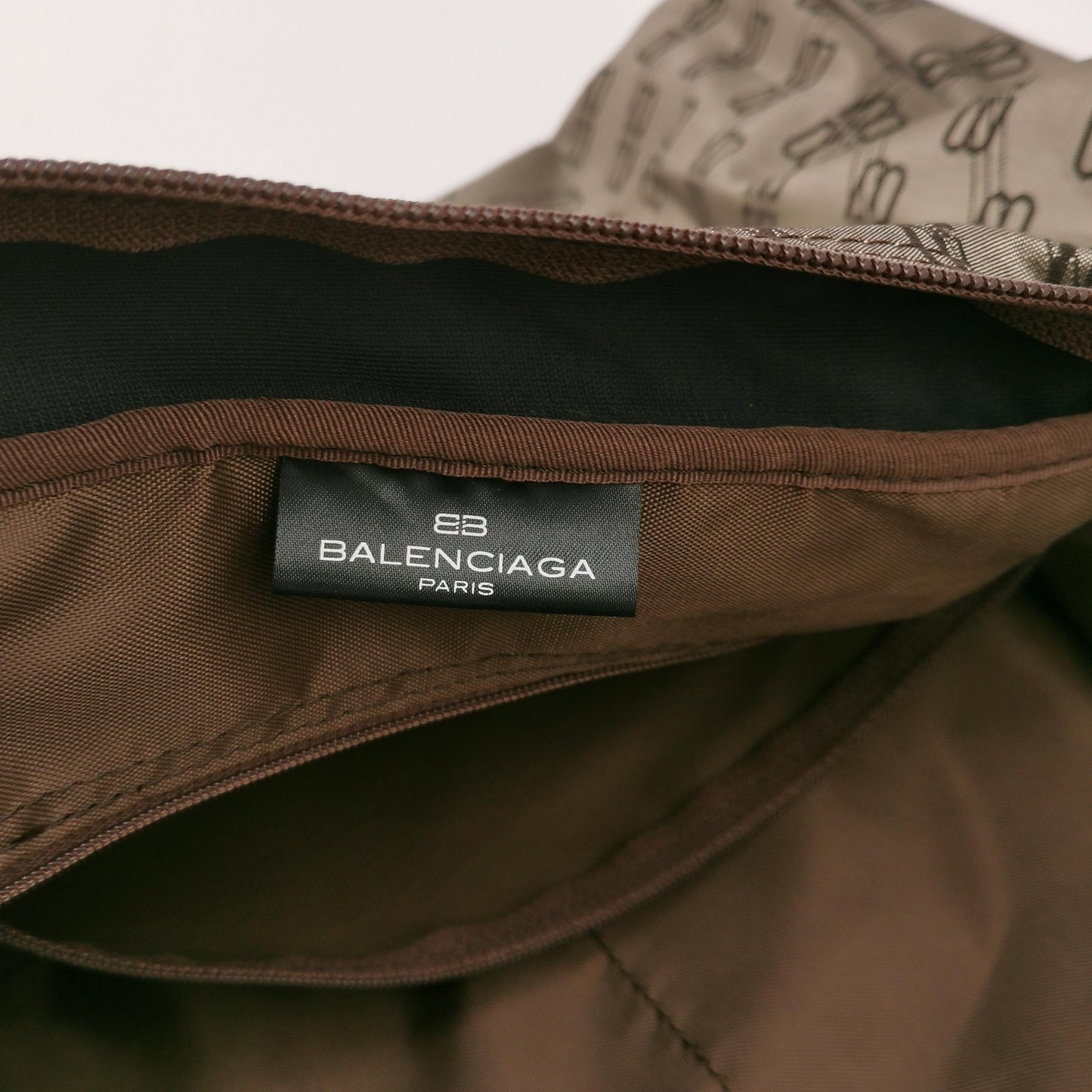 Balenciaga Double B Monogram Leather-Nylon Zip Tote