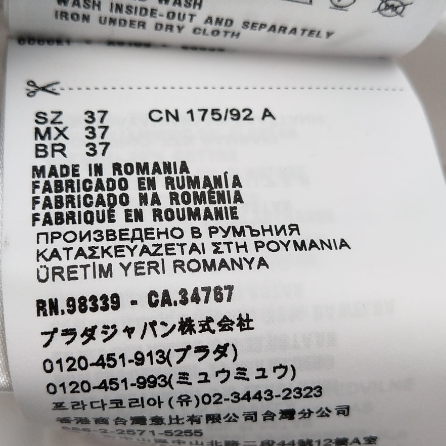 Prada Cotton Spread Collar Single-Breasted Shirt S