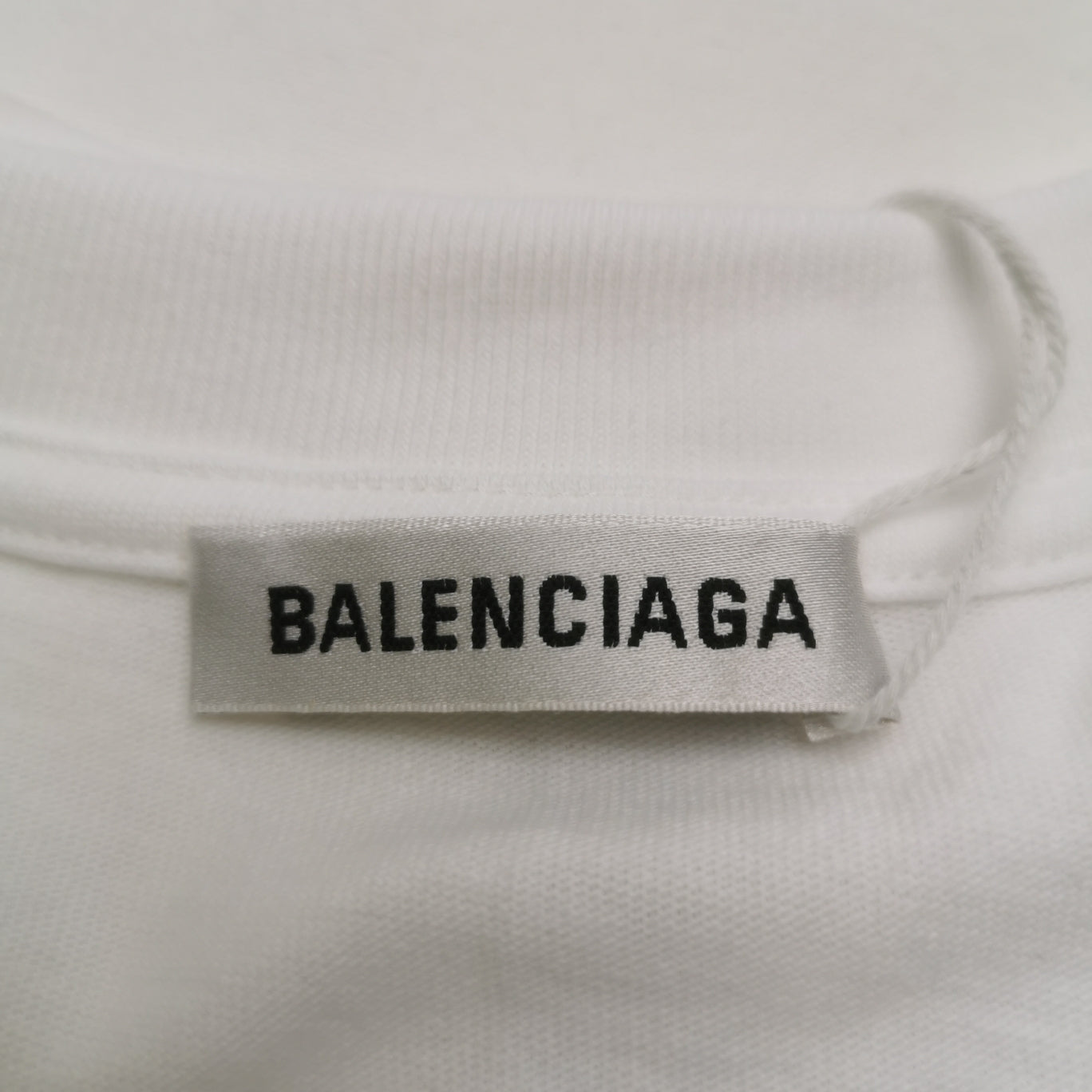 Balenciaga S Cotton Letter Print Crew Neck T-Shirt