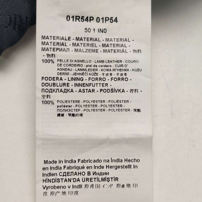 Emporio Armani Black Hooded Sheepskin Leather Jacket M