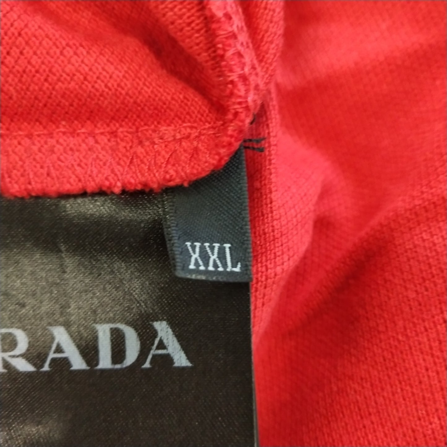 Prada Red Color-Block Collar Polo Shirt XXL