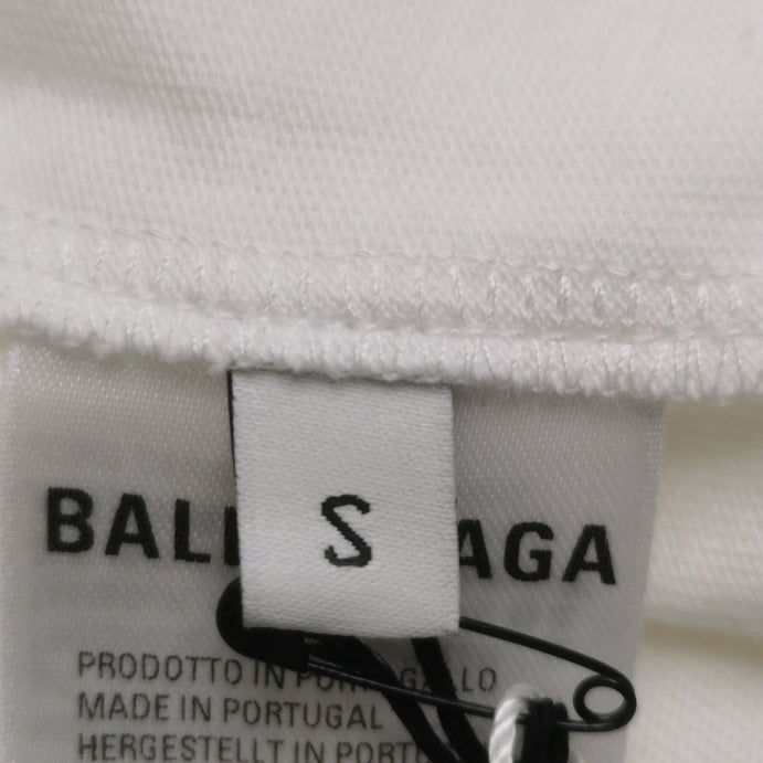 Balenciaga S Cotton Letter Print Crew Neck T-Shirt
