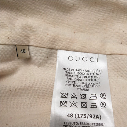 Gucci Blue Apple Print GG Logo Collared Jacket