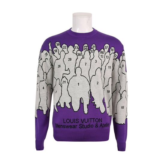 Louis Vuitton Purple Graphic Crewneck Sweater L
