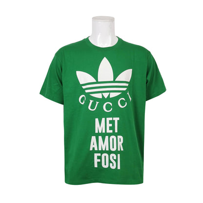 Gucci x adidas S Size Cotton Logo Crew Neck T-Shirt