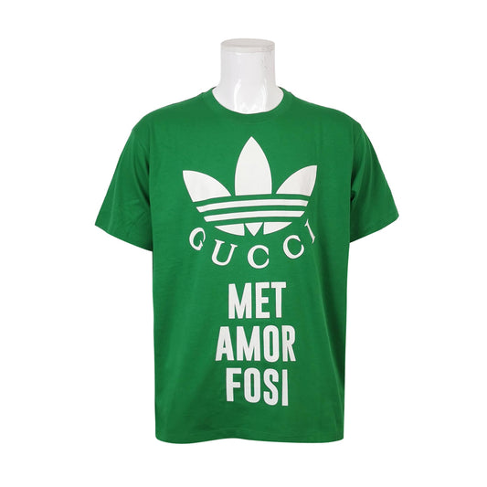 Gucci x adidas S Size Cotton Logo Crew Neck T-Shirt