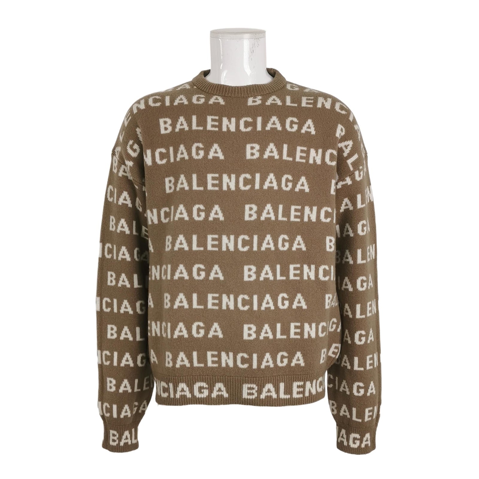 Balenciaga Logo Wool Blend Crewneck Sweater XS