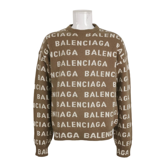 Balenciaga Logo Wool Blend Crewneck Sweater XS