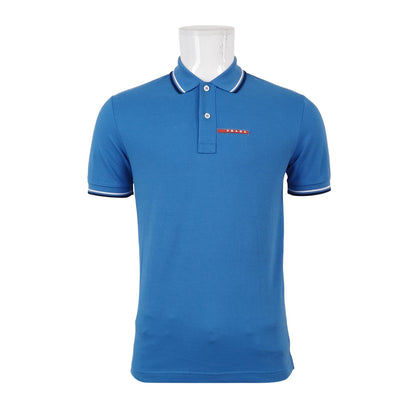Prada S Size Cotton Logo Collar Polo Shirt