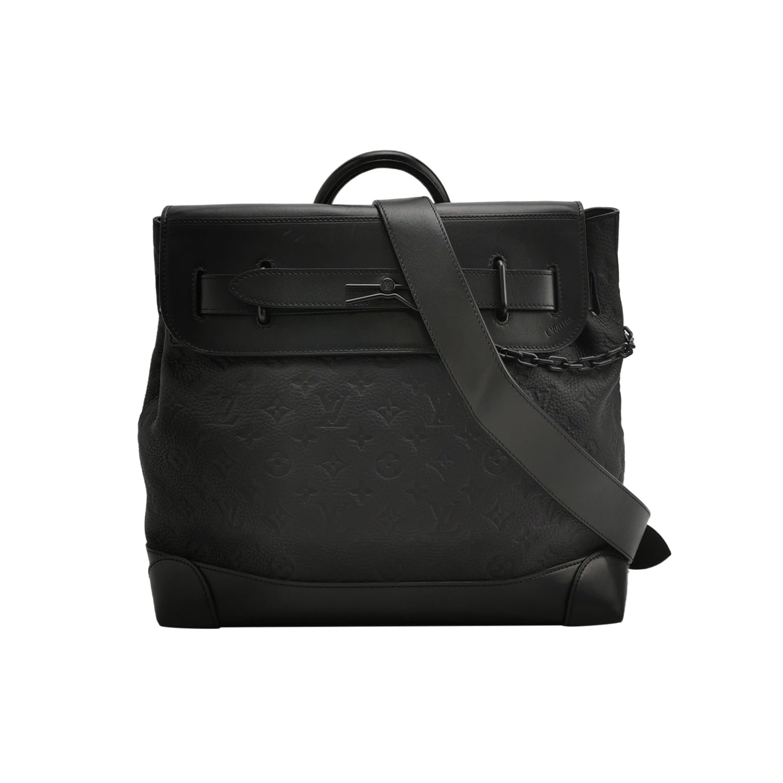 Louis Vuitton Steamer Black Embossed Crossbody Bag