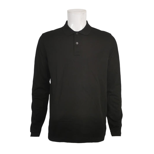 Prada XL Black Cotton Collared Polo Shirt