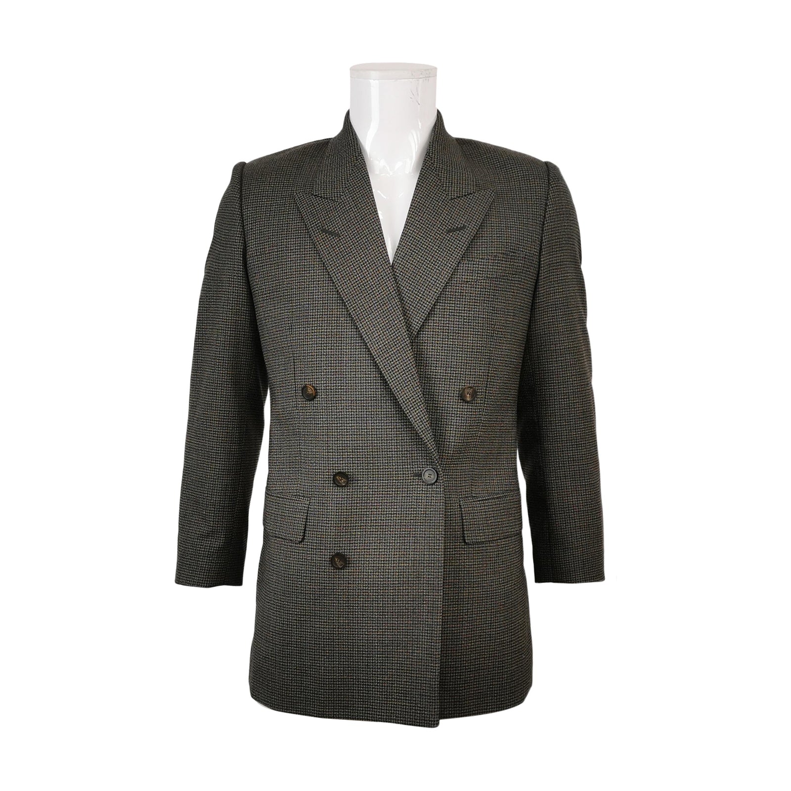 Balenciaga Wool Blend Lapel Long-Sleeve Coat 46