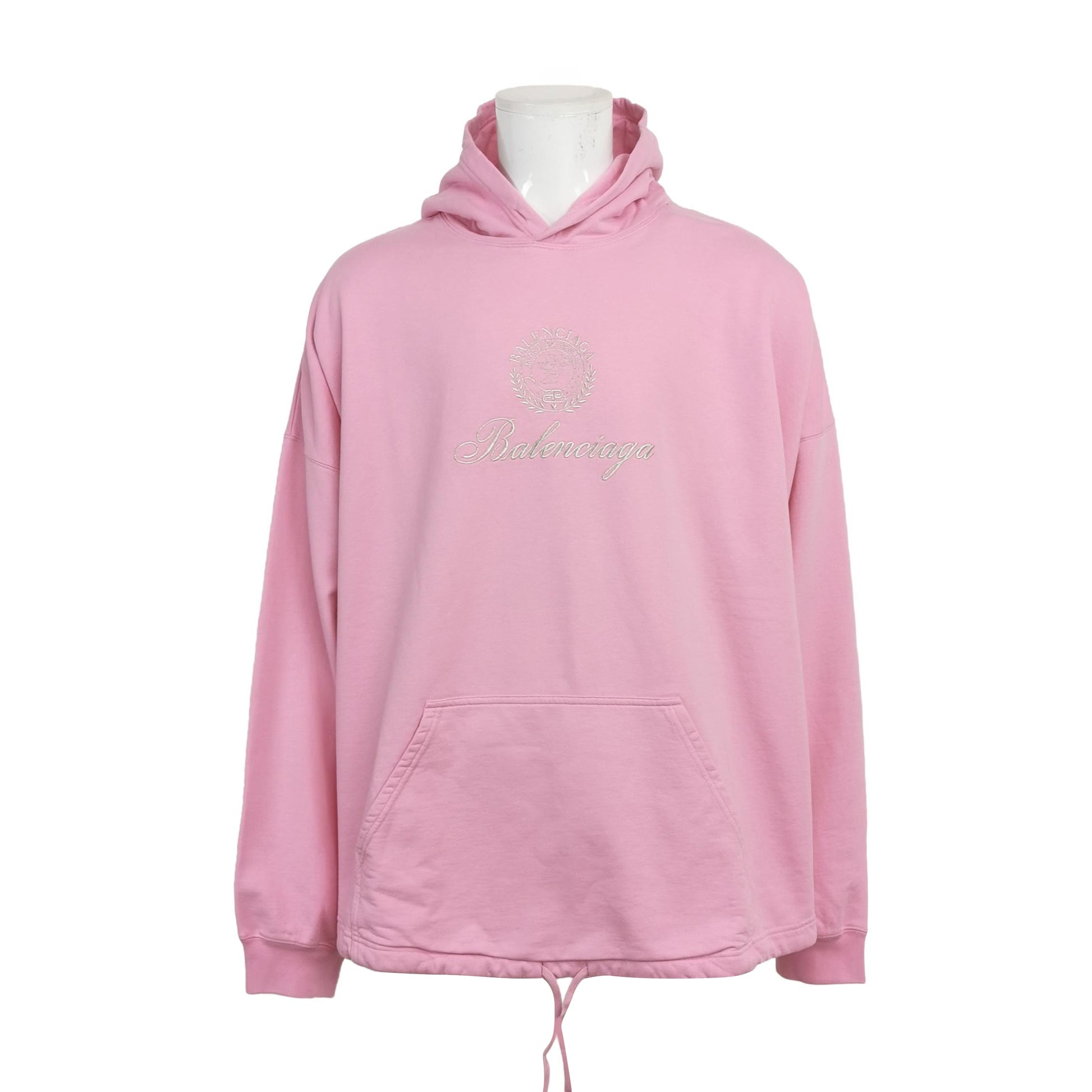 Balenciaga Cotton Logo Hoodie M Pink