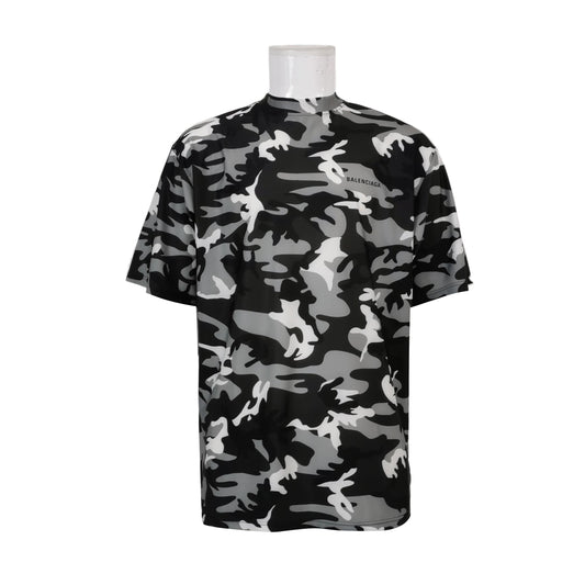Balenciaga XS Camo Print Crew Neck T-Shirt