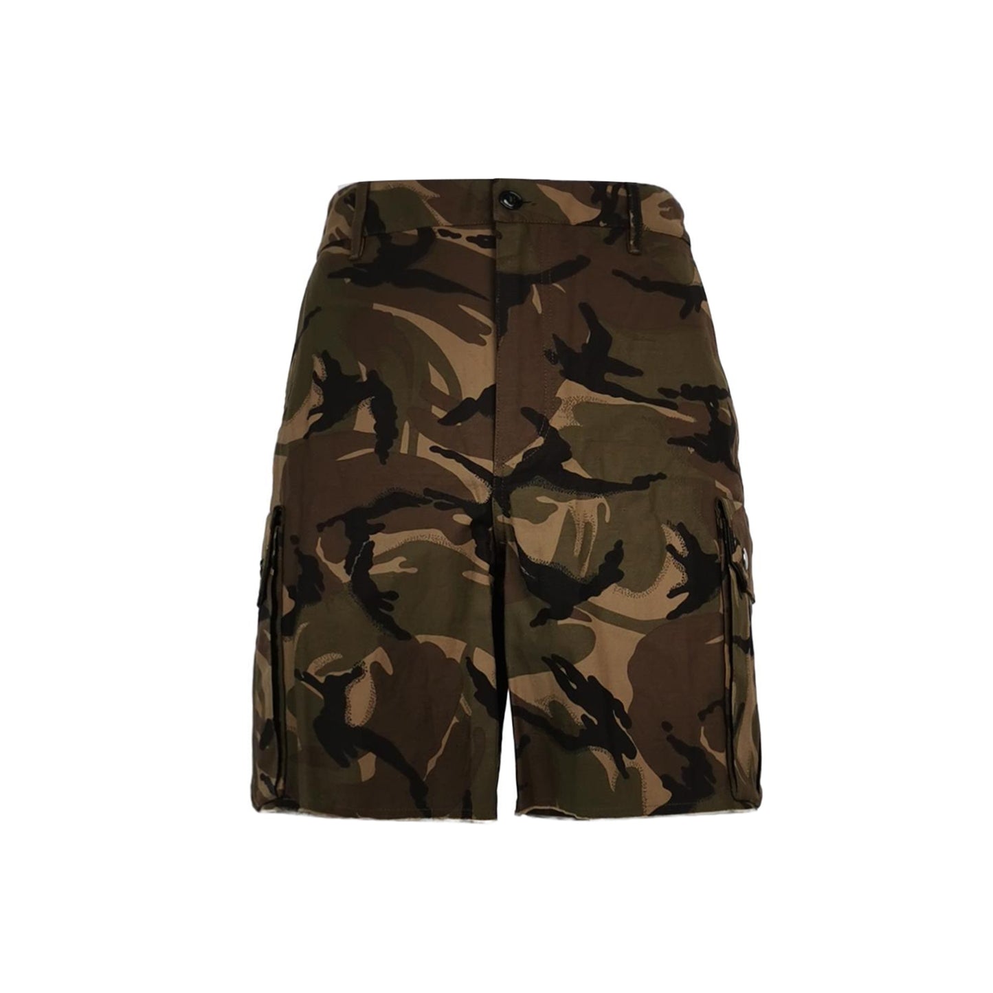 Camouflage Print Cargo Shorts