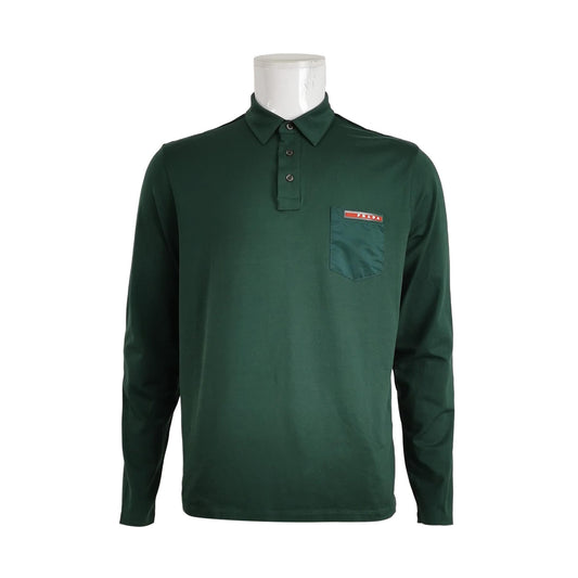 Prada Green Cotton Logo Pocket Polo Shirt XL