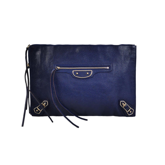 Balenciaga Classic City Lambskin Clutch with Rivets