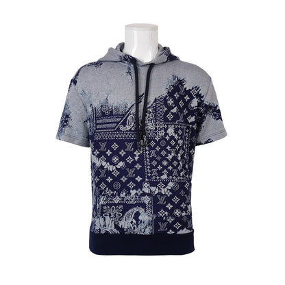 Louis Vuitton Monogram Scarf Print Tie-Dye Short-Sleeve Hoodie XS