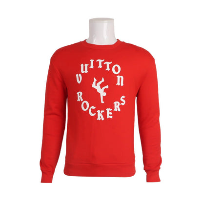 Louis Vuitton XS Red Logo Crewneck Cotton Sweatshirt