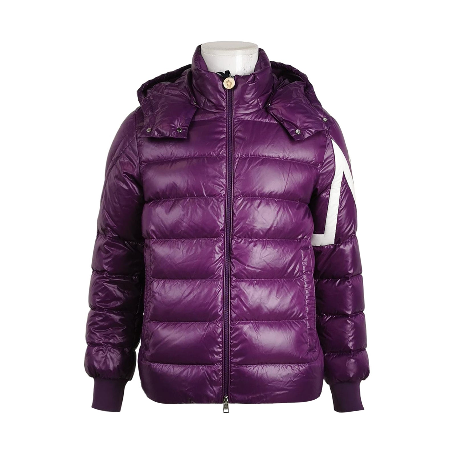 Moncler Purple Logo Puffer Jacket S Size