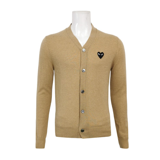 Comme des Garçons Play Beige Heart Logo Cardigan S