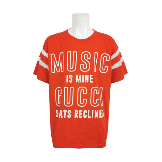 Gucci Music Is Mine Red Graphic T-Shirt