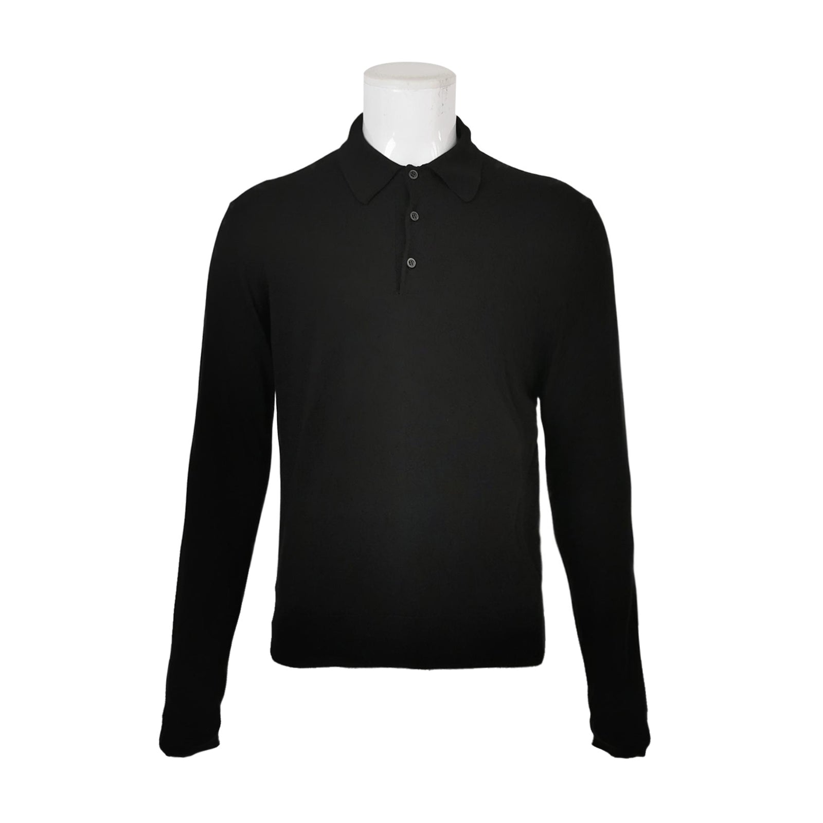 Prada Solid Collar Cotton Knit Shirt S