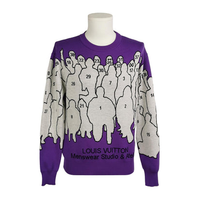 Louis Vuitton Purple Crewneck Wool Blend Sweater M
