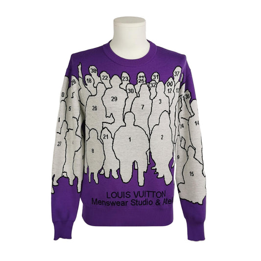 Louis Vuitton Purple Crewneck Wool Blend Sweater M