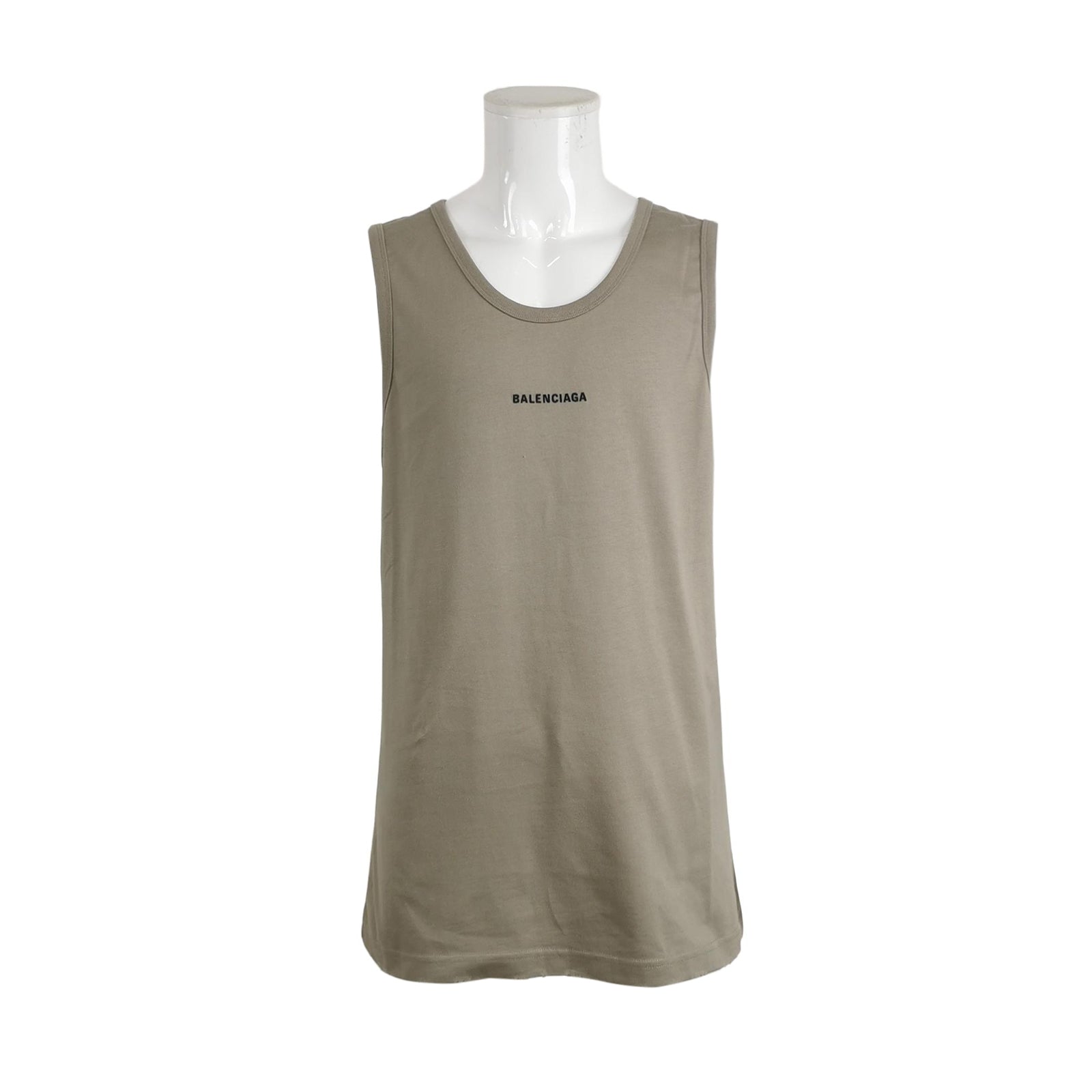 Balenciaga Sleeveless Cotton Logo Tank Top S