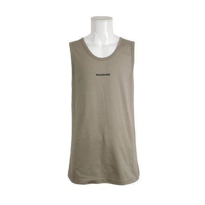 Balenciaga Sleeveless Cotton Logo Tank Top S