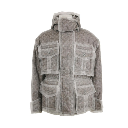Louis Vuitton Monogram Organza Padded Coat L
