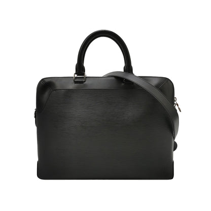 Louis Vuitton Large Black Leather Structured Handbag