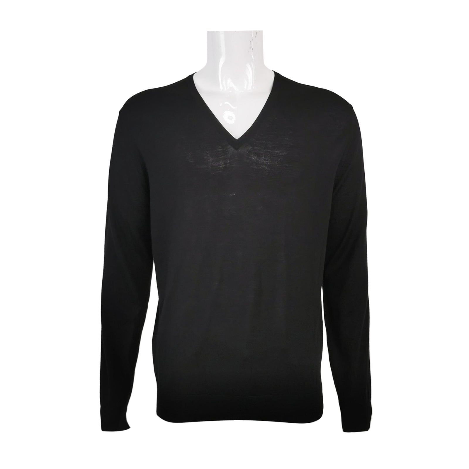 Prada Wool Solid V-Neck Sweater Size L