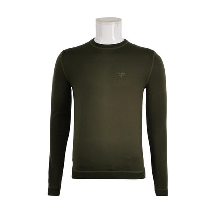 Prada Wool Blend Logo Crew Neck Sweater